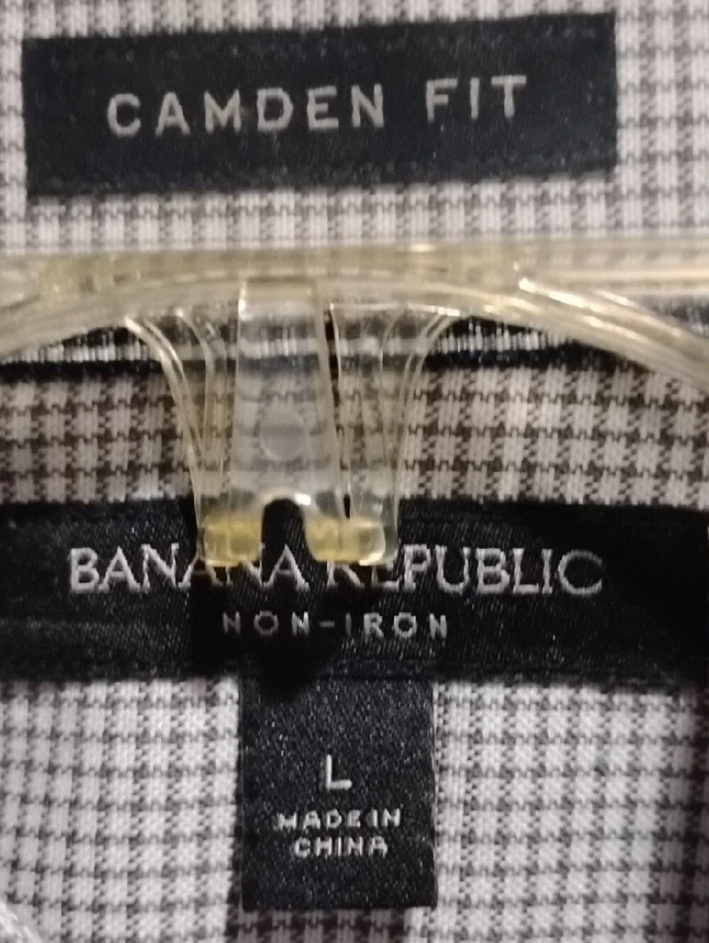 Banana Republic Men's Brown &White Microcheck Dress Shirt